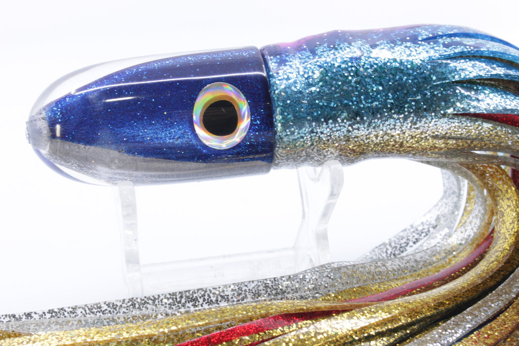 Jackpot Lures Blue-Silver Fish Head Small Bullet 9" 7oz Skirted Evil