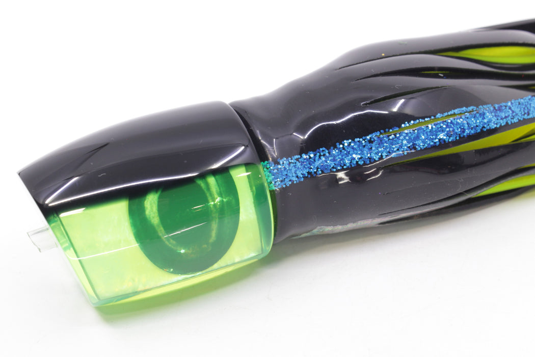 Moyes Lures Chartreuse MOP Black Back Medium J-Boy 12" 7oz Skirted Yellowfin