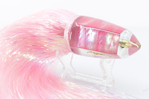 Koya Lures Pink MOP Clean Sweep Bullet 10" 9oz Flashabou Pink-White