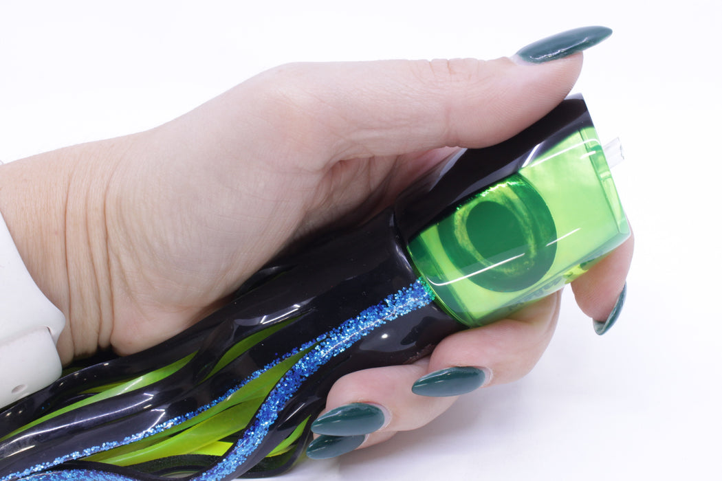 Moyes Lures Chartreuse MOP Black Back Medium J-Boy 12" 7oz Skirted Yellowfin