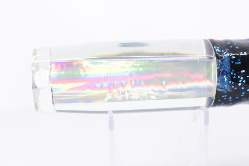 Marlin Magic Clear Mirrored-Rainbow Large Hard Head 12" 7oz Skirted Black-Purple