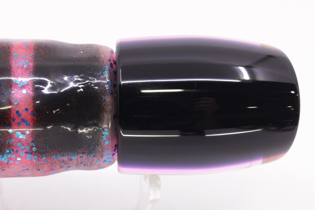 Moyes Lures Rainbow MOP Black-Pink Back Taxi Eyes Medium J-Boy 12" 7oz Skirted