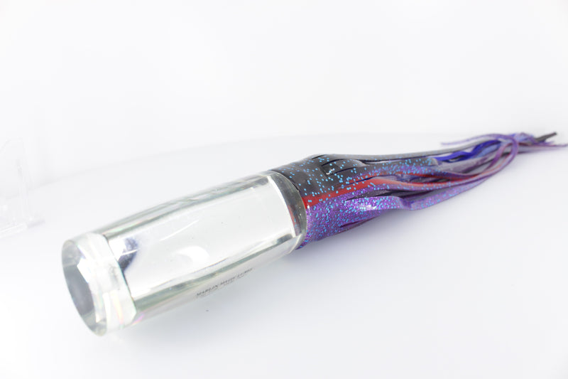 Marlin Magic Clear Mirrored-Rainbow Large Hard Head 12" 7oz Skirted Black-Purple