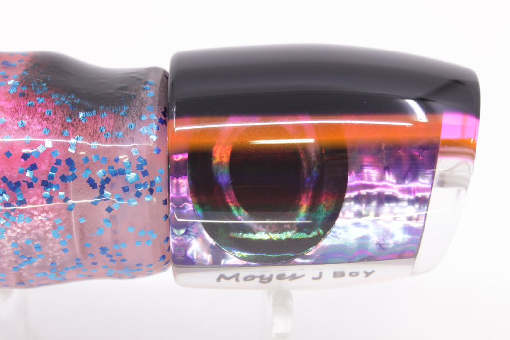 Moyes Lures Rainbow MOP Black-Pink Back Taxi Eyes Medium J-Boy 12" 7oz Skirted