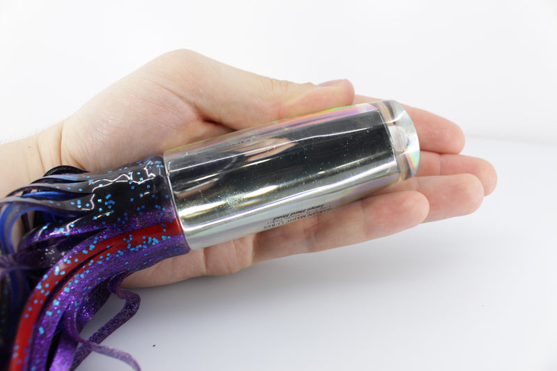 Marlin Magic Clear Mirrored-Rainbow Large Hard Head 12" 7oz Skirted Black-Purple