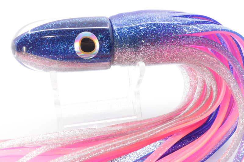 Jackpot Lures Blue-Silver Fish Head Small Bullet 9" 7oz Skirted Blue-Silver/Pink EZ-K