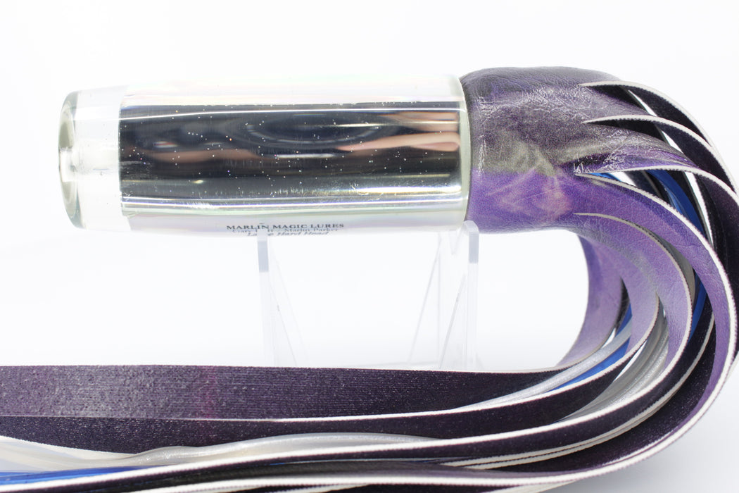 Marlin Magic Clear Mirrored-Rainbow Large Hard Head 12" 6.2oz ALV Purple Skipjack