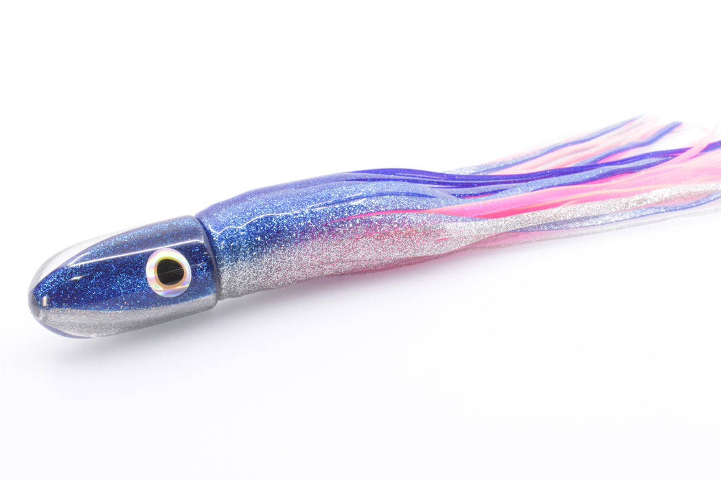 Jackpot Lures Blue-Silver Fish Head Small Bullet 9" 7oz Skirted Blue-Silver/Pink