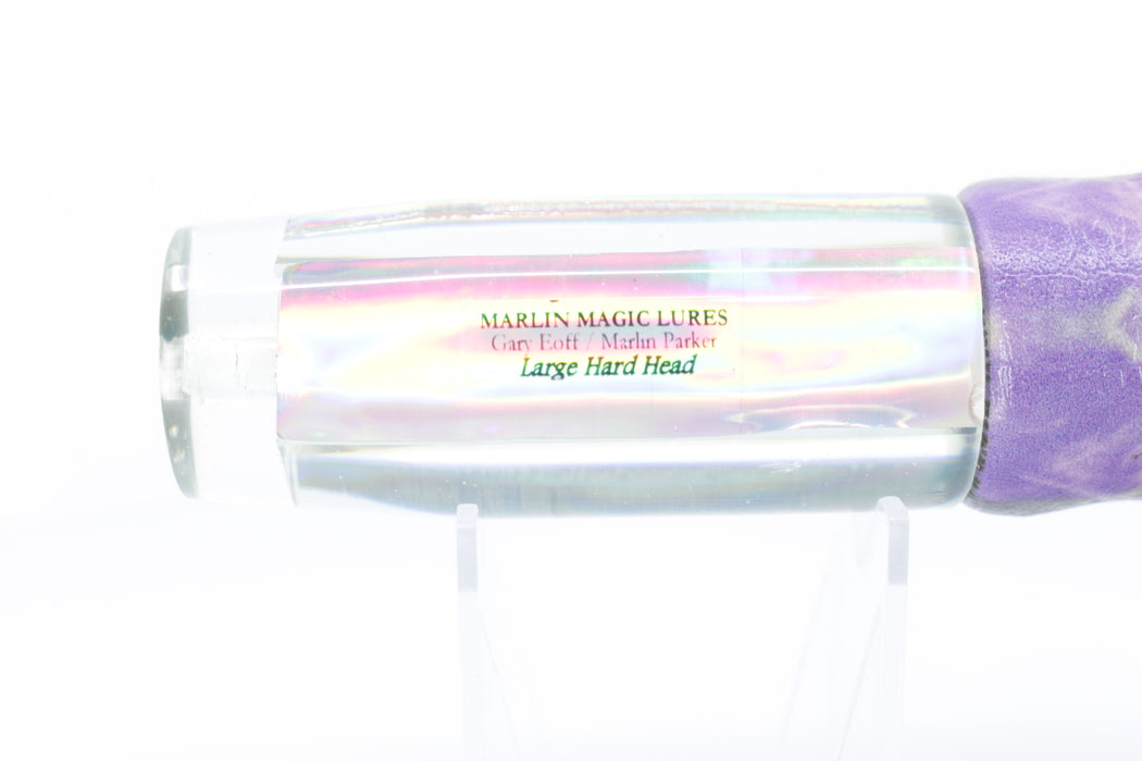 Marlin Magic Clear Mirrored-Rainbow Large Hard Head 12" 6.2oz ALV Purple Skipjack