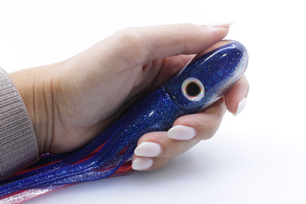 Jackpot Lures Blue-Silver Fish Head Small Bullet 9" 7oz Skirted Blue-Silver/Pink EZ-K