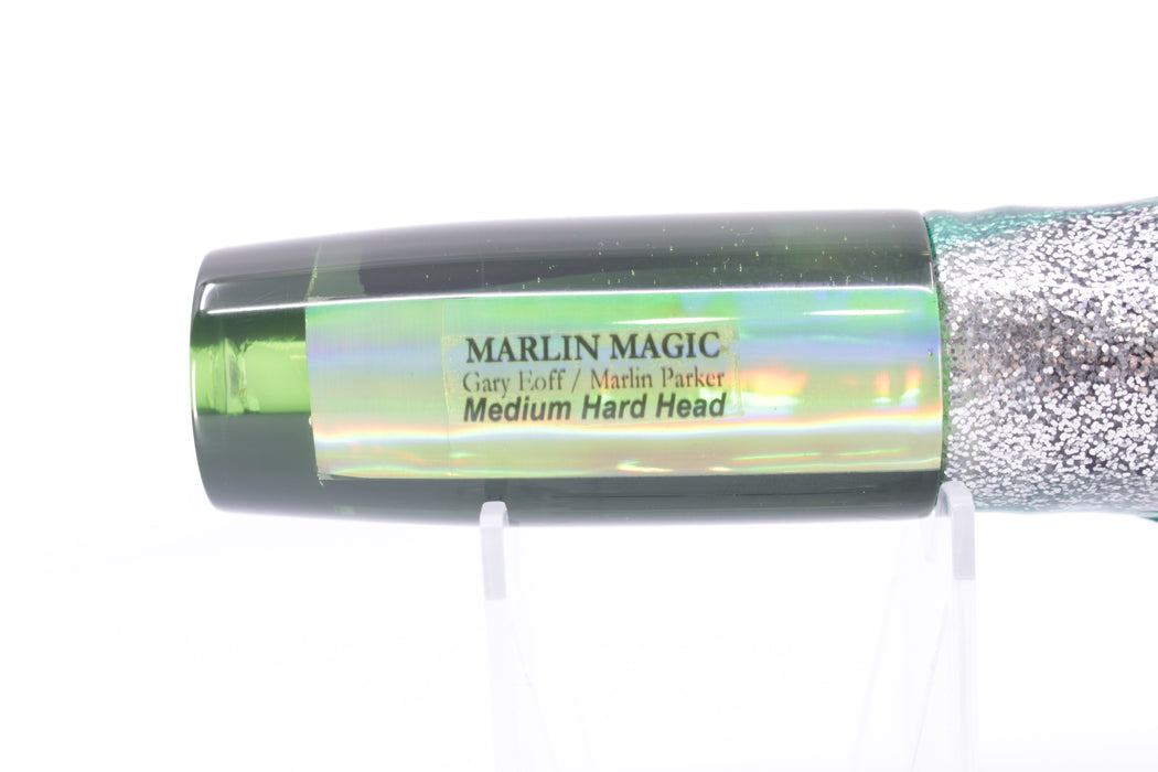 Marlin Magic Green Mirrored Black Back Medium Hard Head 9" 5oz Skirted