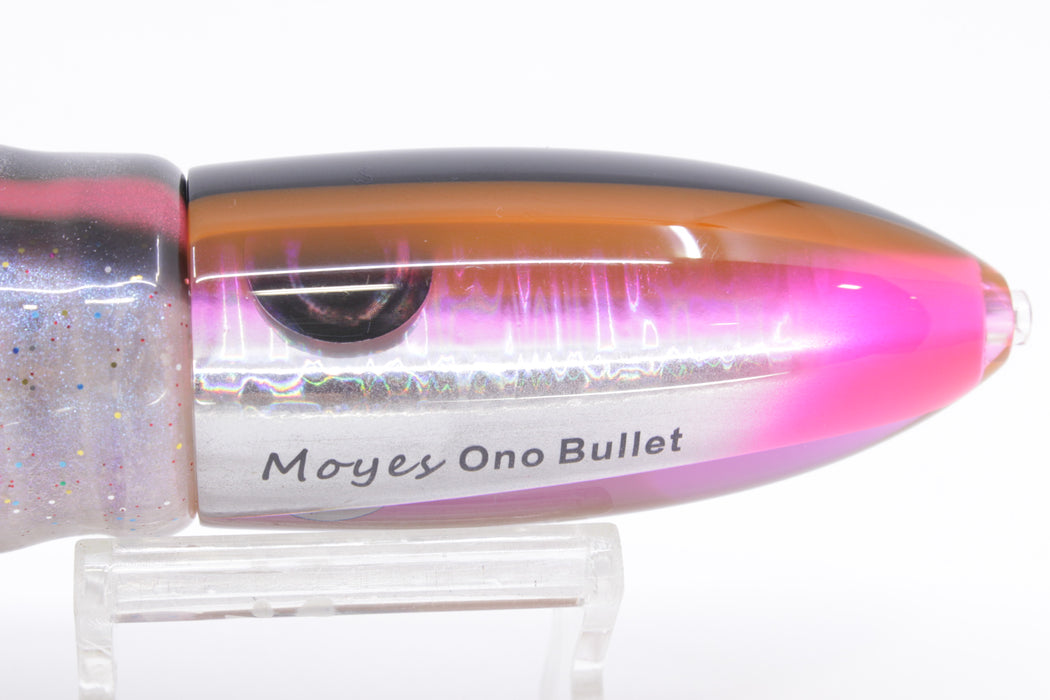 Moyes Lures Silver Aurora Black-Pink Back Keeled Medium Ono Bullet 9" 8.7oz Skirted