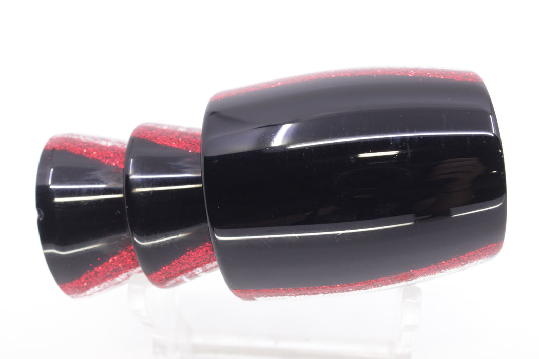 Moyes Lures Rainbow MOP Black-Red Back Taxi Eyes Medium J-Boy 12" 4oz