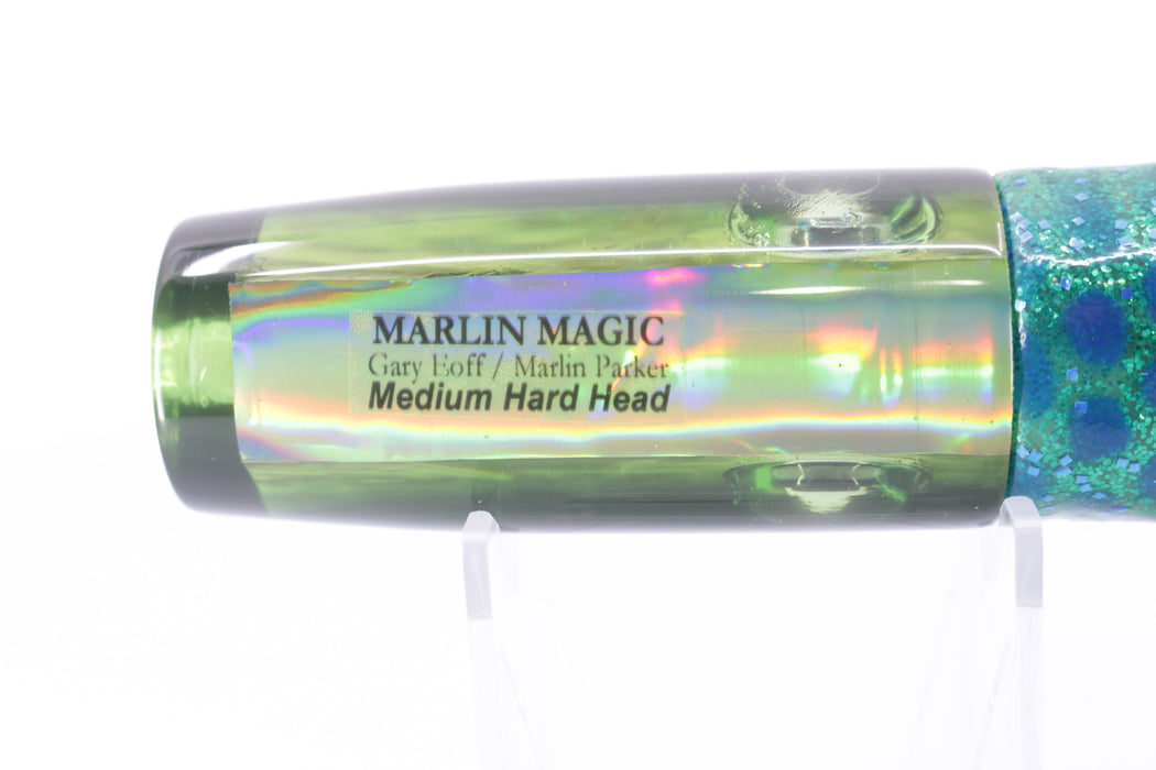 Marlin Magic Green Awabi Black Back Doll Eyes Medium Hard Head 9" 5oz Skirted