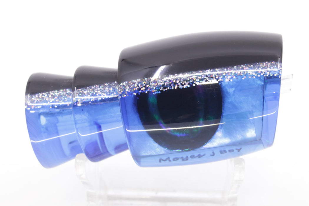Moyes Lures Blue MOP Black-Silver Back Taxi Eyes Medium J-Boy 12" 4oz