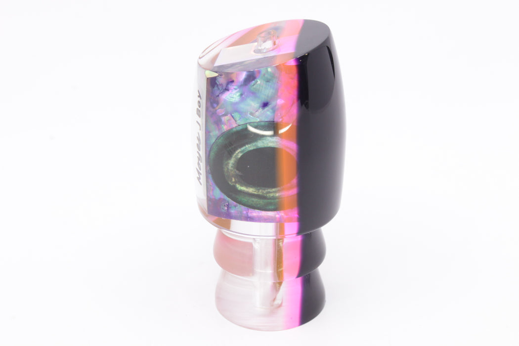 Moyes Lures Rainbow MOP Black-Pink Back Taxi Eyes Medium J-Boy 12" 4oz