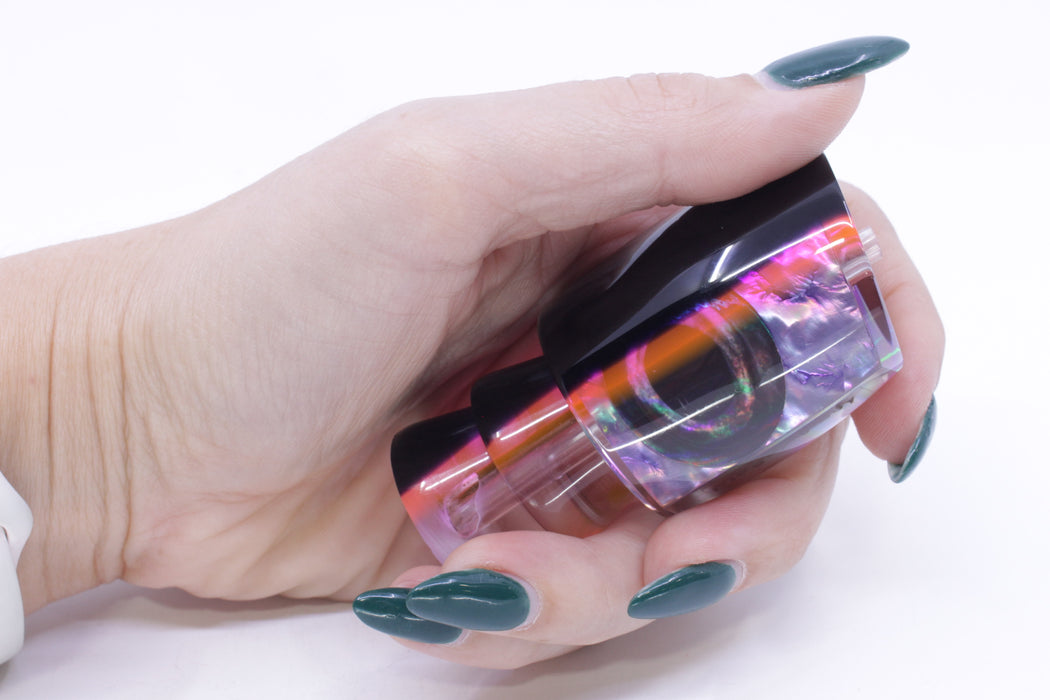 Moyes Lures Rainbow MOP Black-Pink Back Taxi Eyes Medium J-Boy 12" 4oz