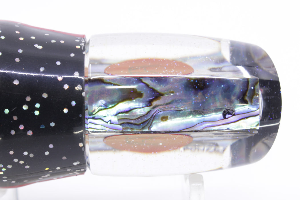 Bonze Lures Paua Shell Red Eyes Undertaker 9" 5.2oz Skirted Black/Green