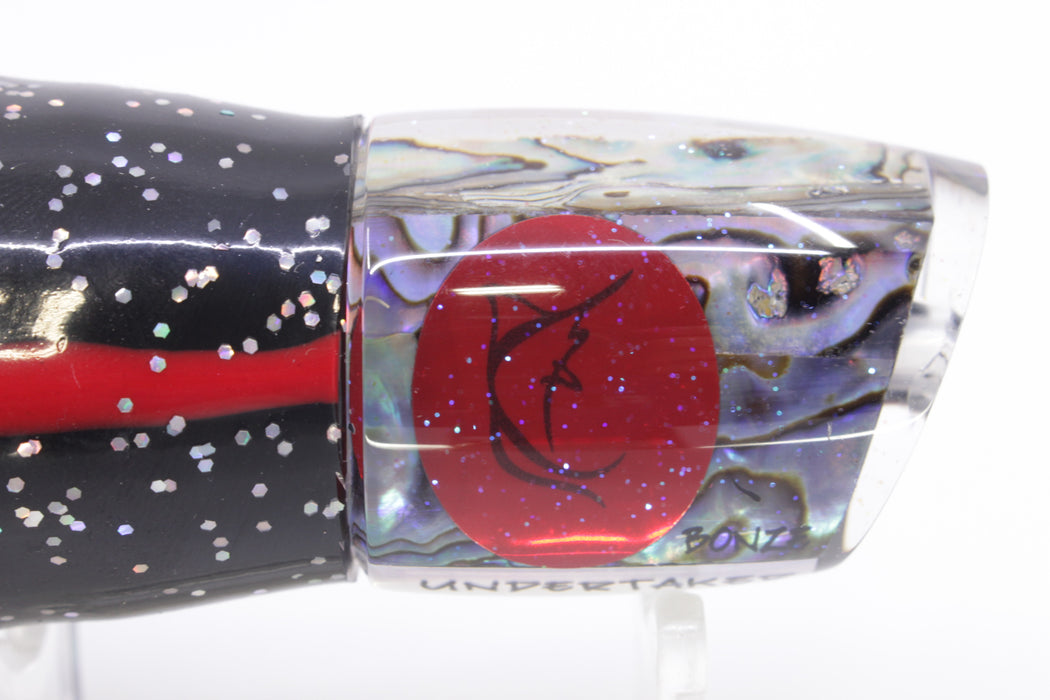 Bonze Lures Paua Shell Red Eyes Undertaker 9" 5.2oz Skirted Black/Green