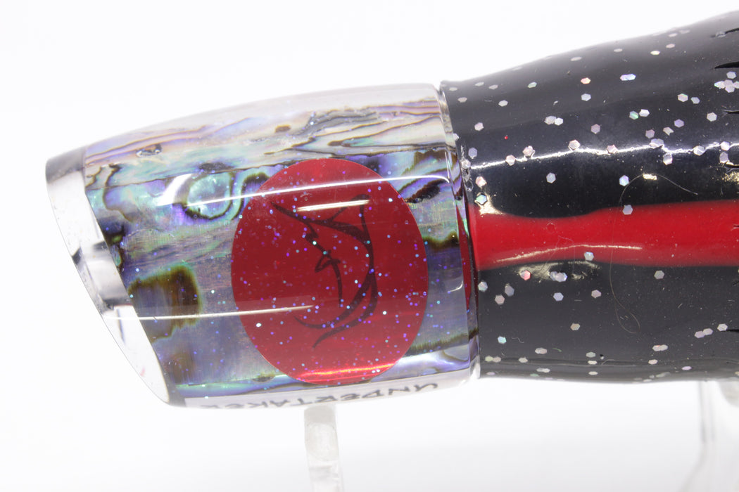 Bonze Lures Paua Shell Red Eyes Undertaker 9" 5.2oz Skirted Black/Green