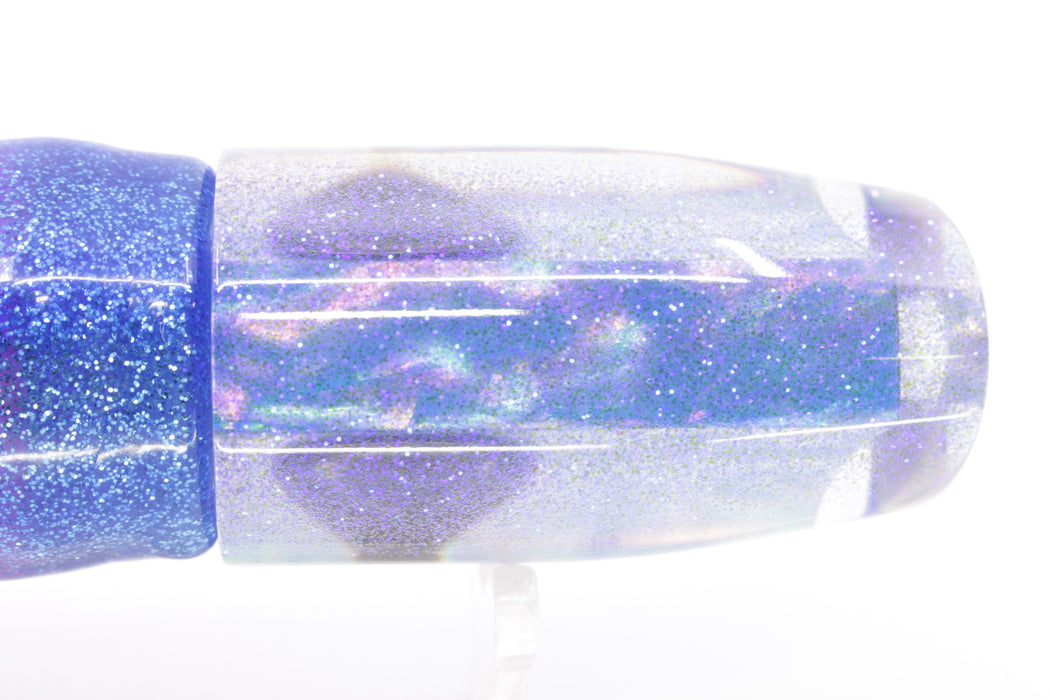 Moyes Lures Blue Awabi Blue Glitter Back Small Plunger 9" 5oz Skirted Blue-Silver/Pink