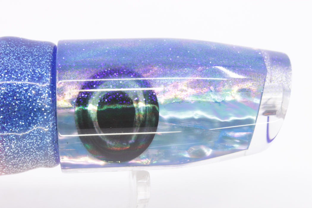 Moyes Lures Blue Awabi Blue Glitter Back Small Plunger 9" 5oz Skirted Blue-Silver/Pink