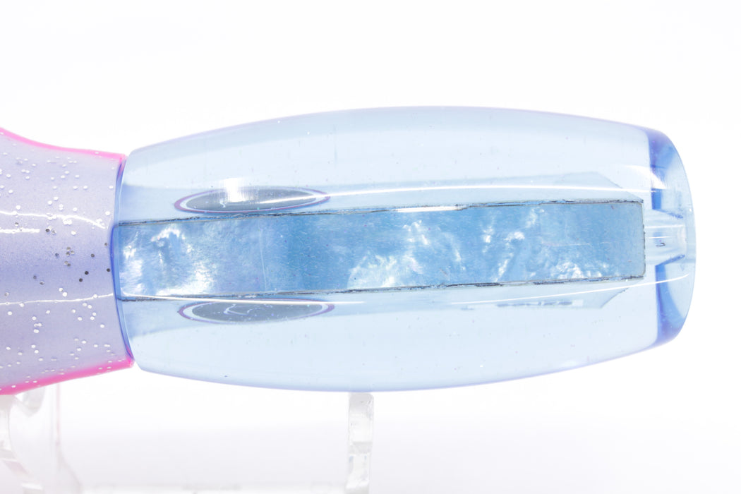 Bonze Lures Ice Blue MOP Black Eyes Apache 9" 5.2oz Skirted Blue-Pink Salmon