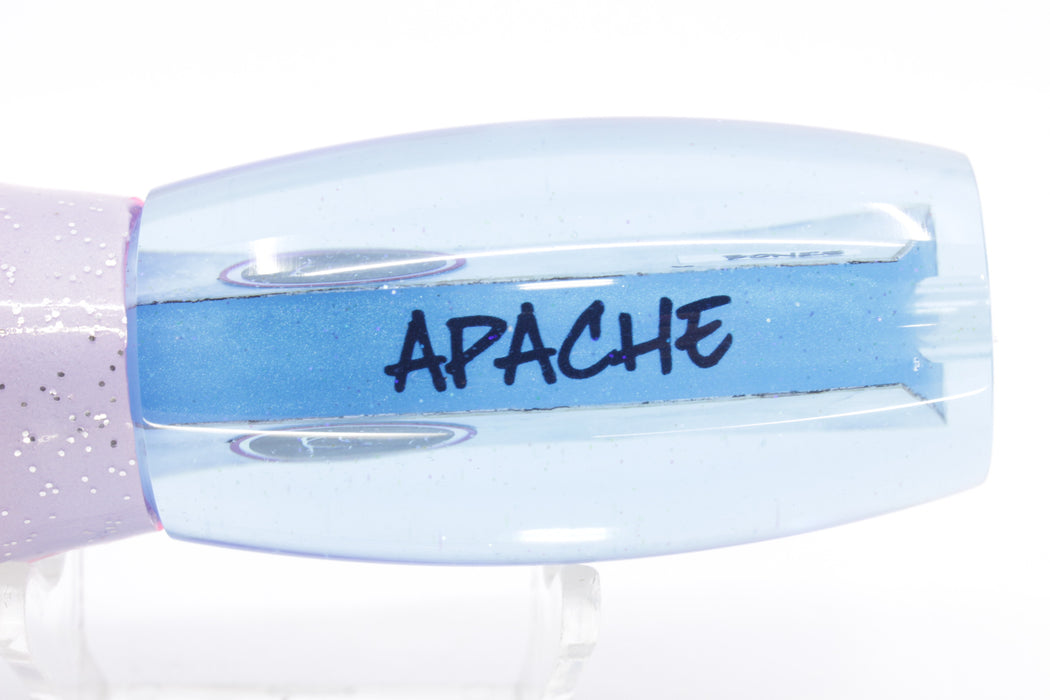 Bonze Lures Ice Blue MOP Black Eyes Apache 9" 5.2oz Skirted Blue-Pink Salmon