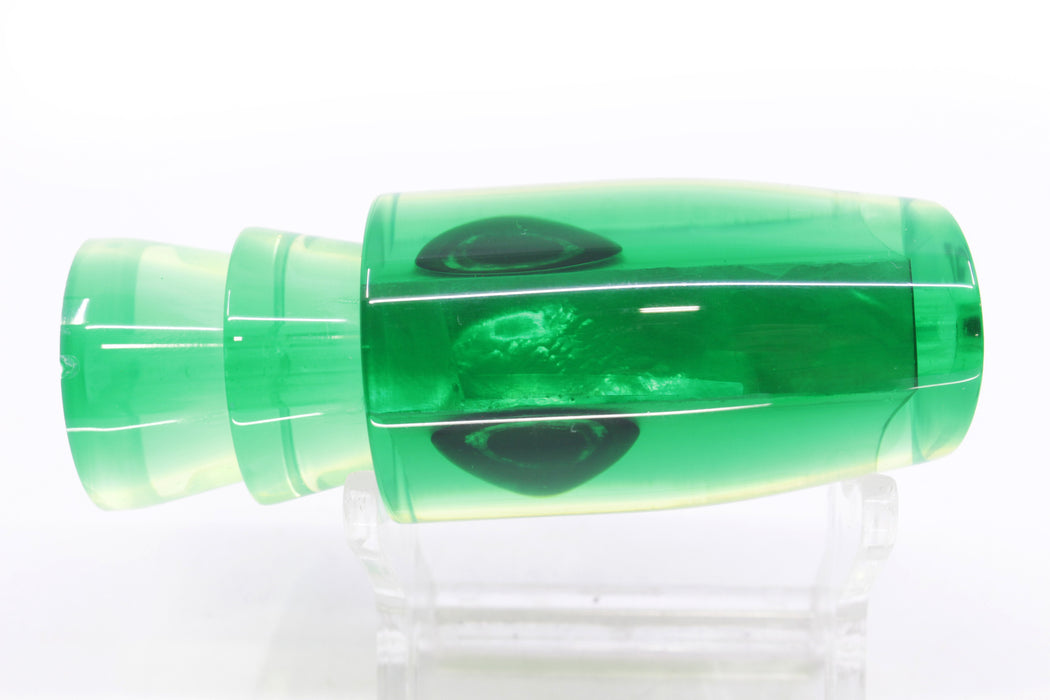 Moyes Lures Chartreuse MOP Green Back Taxi Eyes Small Plunger 9" 3oz