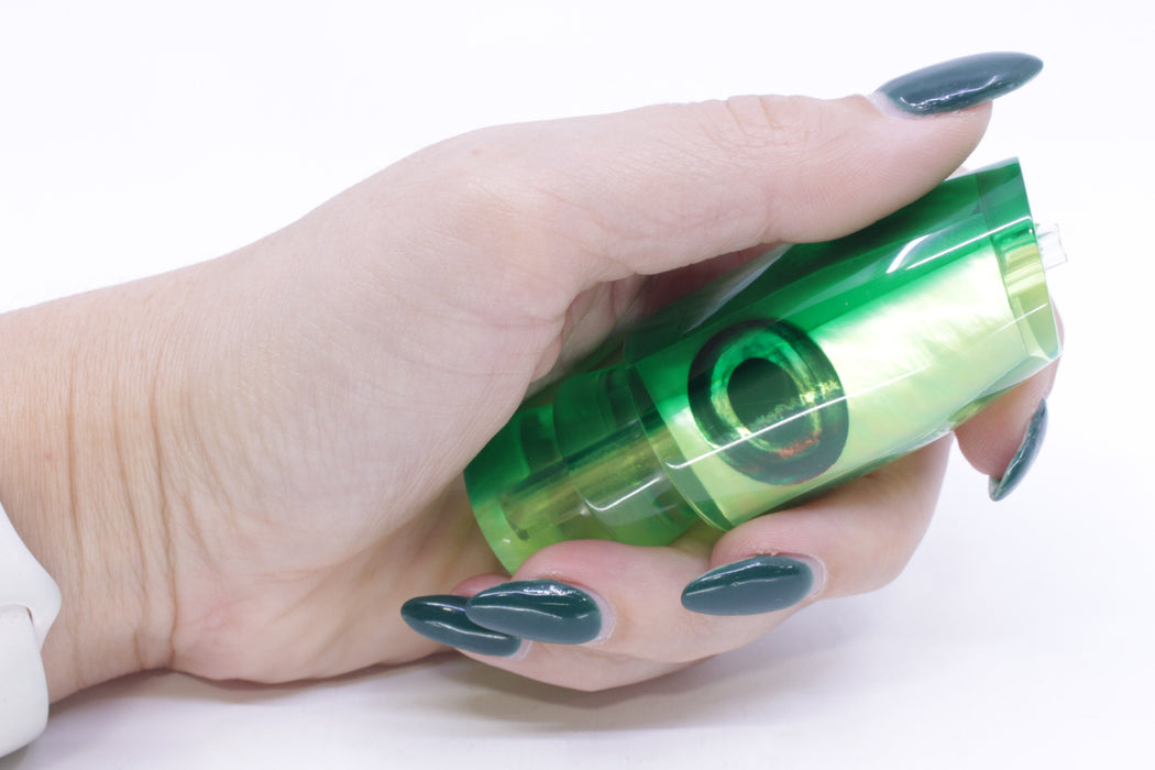 Moyes Lures Chartreuse MOP Green Back Taxi Eyes Small Plunger 9" 3oz