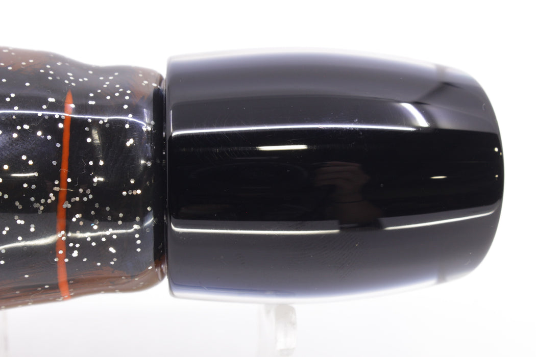 Moyes Lures Black Pearl Black Back Medium J-Boy 12" 7oz Skirted Black-Root Beer Kajiki