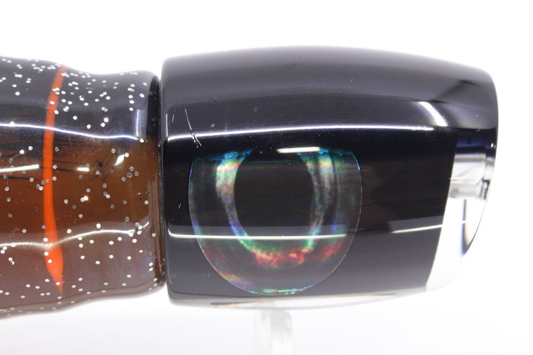 Moyes Lures Black Pearl Black Back Medium J-Boy 12" 7oz Skirted Black-Root Beer Kajiki