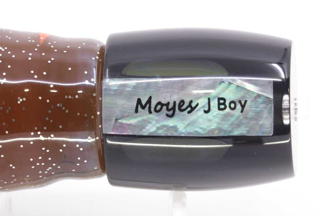 Moyes Lures Black Pearl Black Back Medium J-Boy 12" 7oz Skirted Black-Root Beer Kajiki