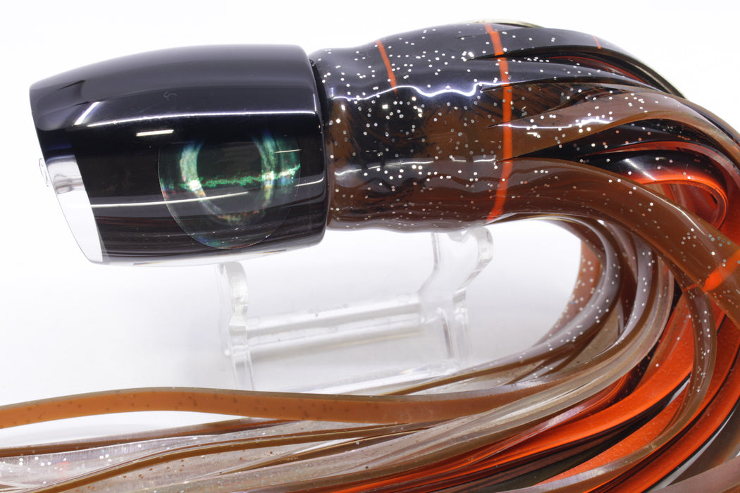 Moyes Lures Black Pearl Black Back Medium J-Boy 12" 7oz Skirted Black-Root Beer Kajiki