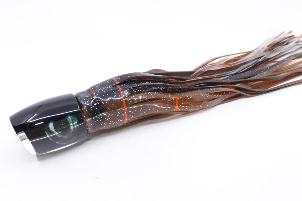 Moyes Lures Black Pearl Black Back Medium J-Boy 12" 7oz Skirted Black-Root Beer Kajiki