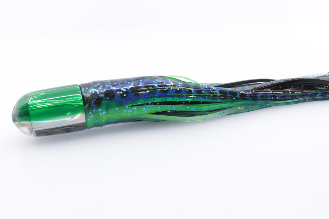 Marlin Magic Blue-Purple Abalone Green Back 4-Hole Jetted Ahi P Bullet 7" 3.7oz Skirted