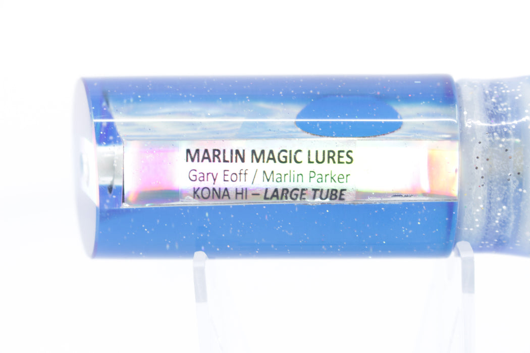 Marlin Magic Lures White Awabi Blue Back Red Eyes Large Tube 12" 8oz Skirted