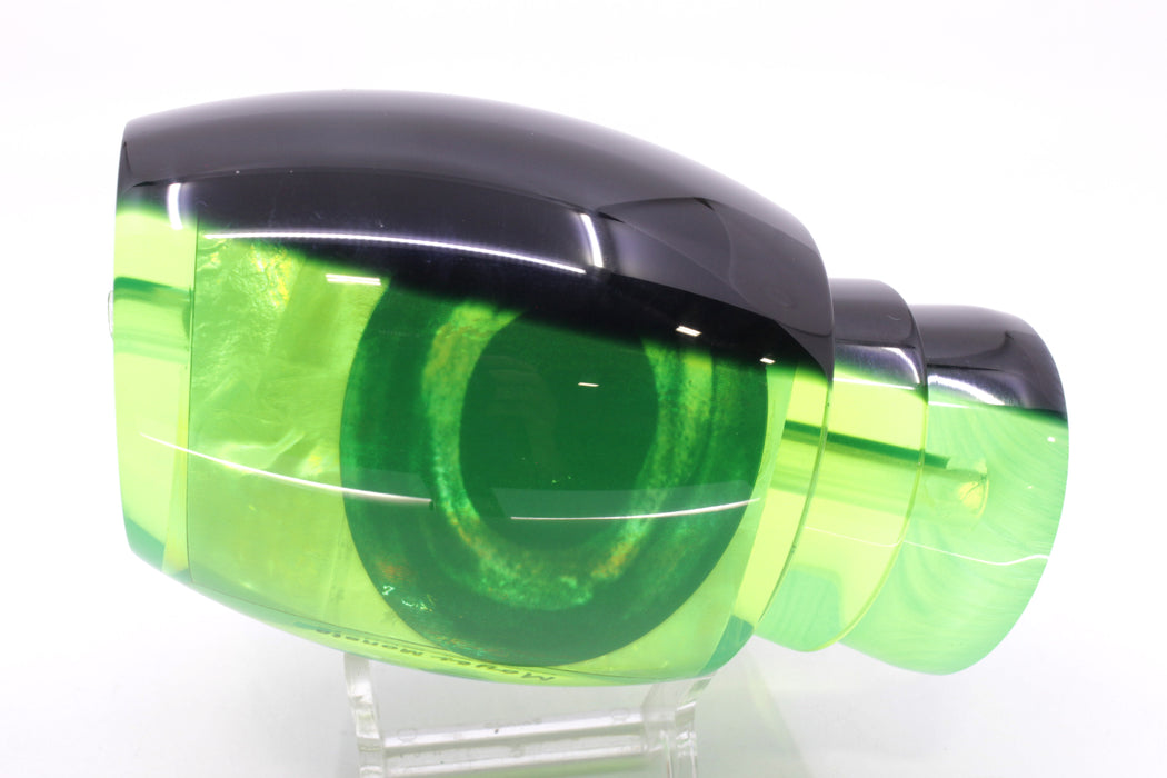 Moyes Lures Lime Green MOP Black Back Monsta Teaser 17oz GZE