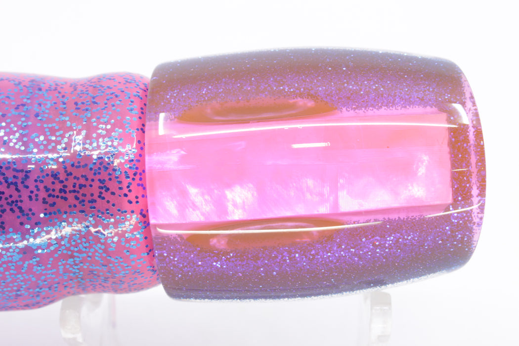 Moyes Lures White MOP Pink-Blue Back Taxi Eyes Medium J-Boy 12" 7oz Skirted Pink/Blue