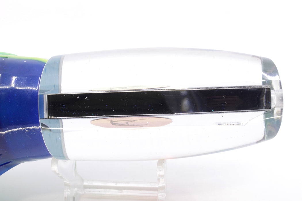 Bonze Lures Clear Mirrored Red Eyes Ultimate 14" 12oz Skirted Blue-Chartreuse-Ice Blue