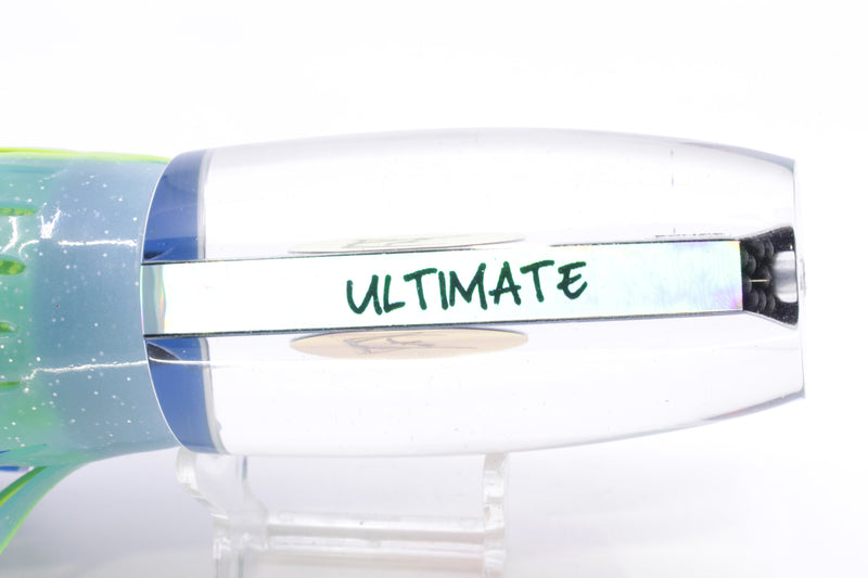 Bonze Lures Clear Mirrored Red Eyes Ultimate 14" 12oz Skirted Blue-Chartreuse-Ice Blue