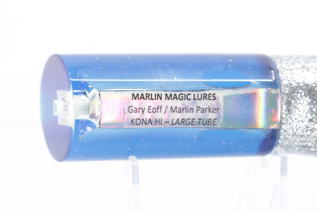Marlin Magic Lures Tahitian Pearl Blue Back Red Eyes Large Tube 12" 8oz Skirted