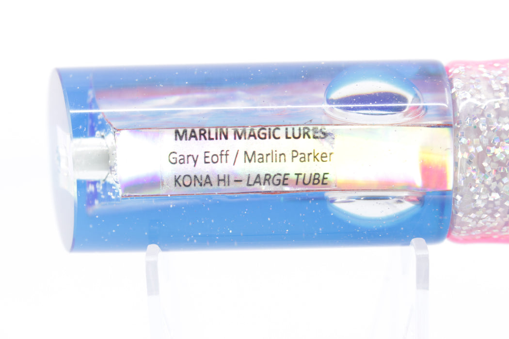 Marlin Magic Lures Pink MOP Blue Back Doll Eyes Large Tube 12" 8oz Skirted
