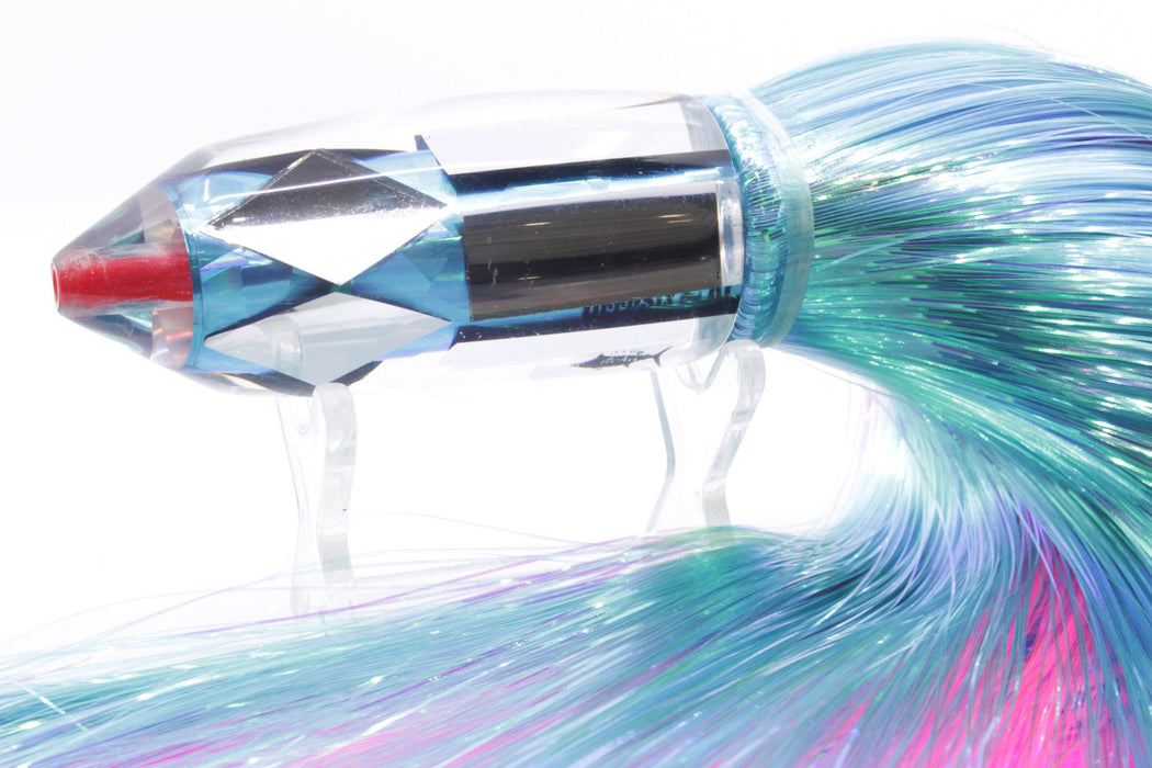 Aloha Lures Clear Mirrored Ice Blue Rainbow Deep Six 9" 6oz Strobez Ice Blue/Pink