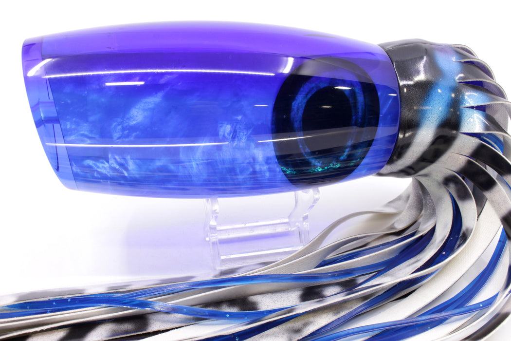 Moyes Lures Blue MOP Dark Blue Back Papa Teaser 30.5oz Fire Tailz Wahoo