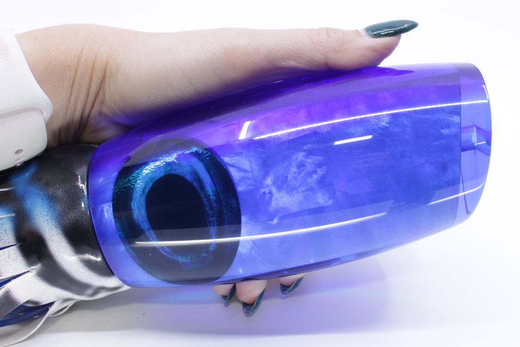 Moyes Lures Blue MOP Dark Blue Back Papa Teaser 30.5oz Fire Tailz Wahoo