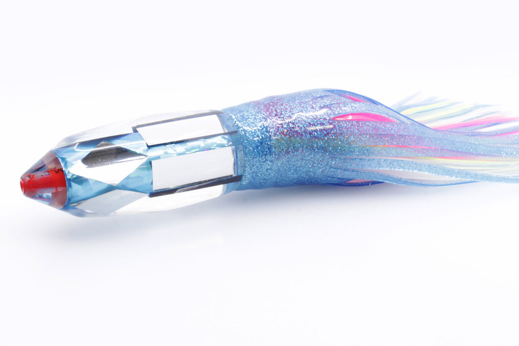 Aloha Lures Ice Blue Mirrored Silver Rainbow Deep Six 9" 5.2oz Skirted Ice Blue