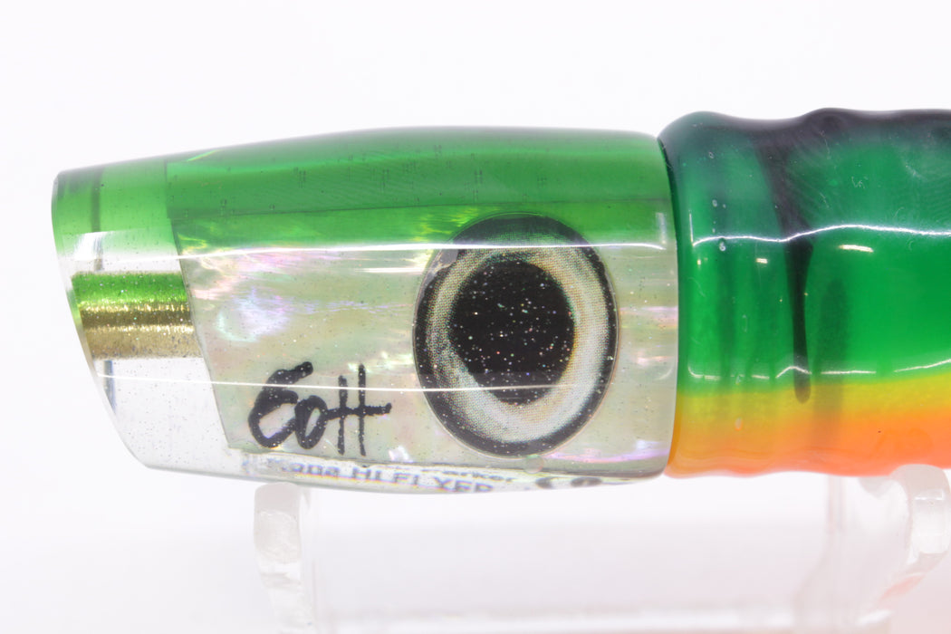 Marlin Magic White Awabi Green Back Taxi Eyes Flyer 7" 2.5oz Skirted Guacamaya