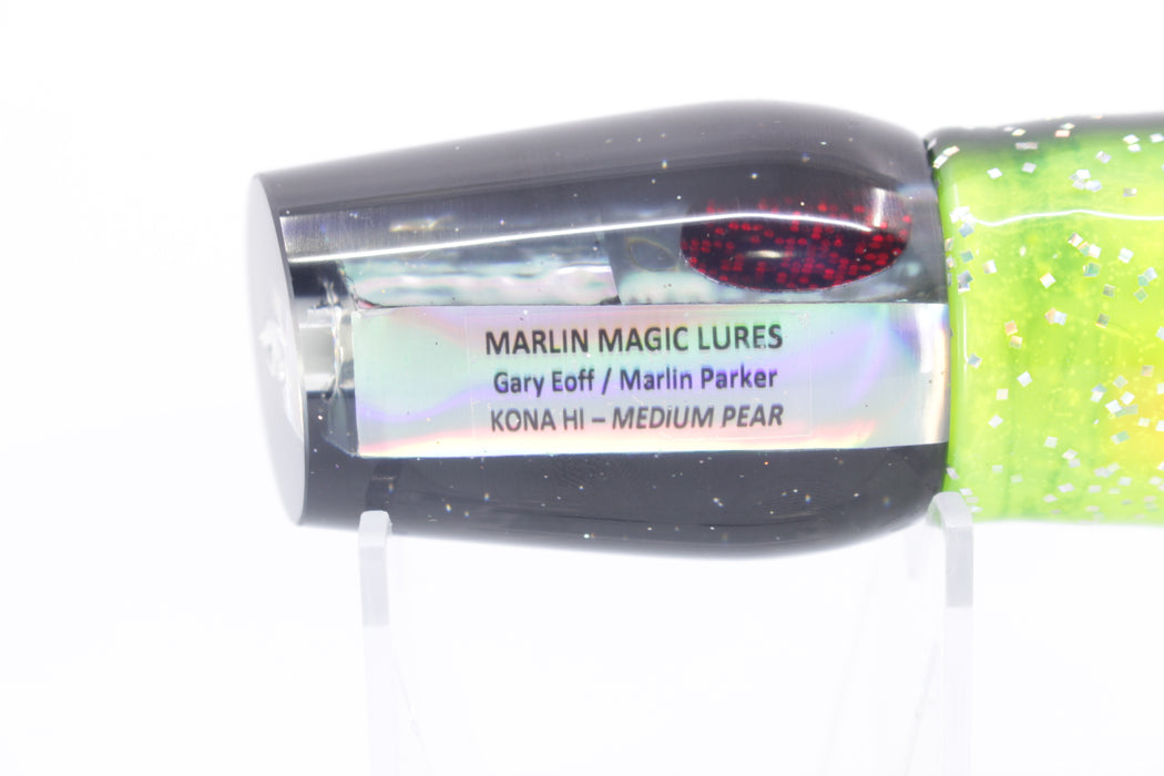 Marlin Magic Blue-Purple Abalone Black Back Red Eye Medium Pear 10" 8.2oz Skirted