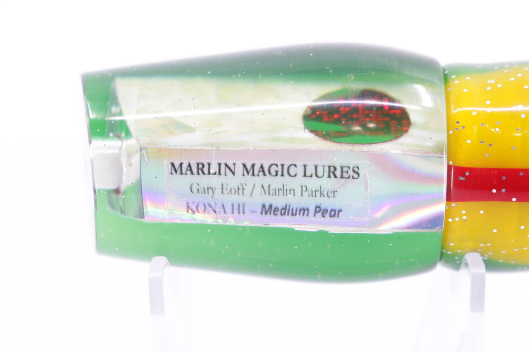 Marlin Magic White MOP Green Back Red Eyes Medium Pear 10" 8.2oz Skirted
